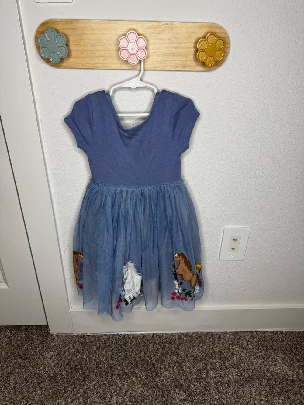 Mini boden Blue Tulle Horse Dress